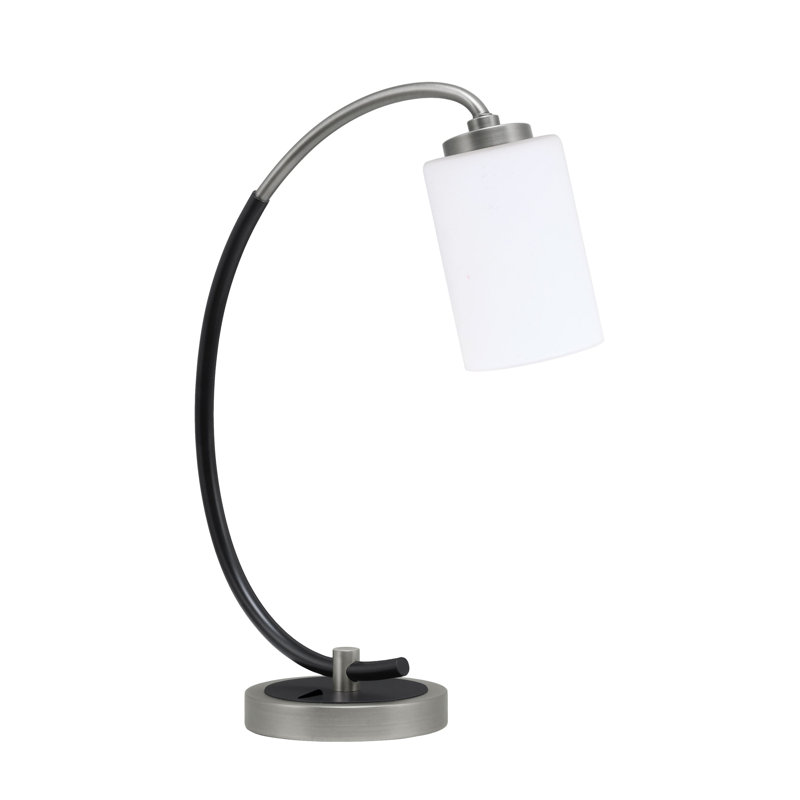 Lampe de bureau en acier inoxydable Guile, Graphite / noir mat, Blanc