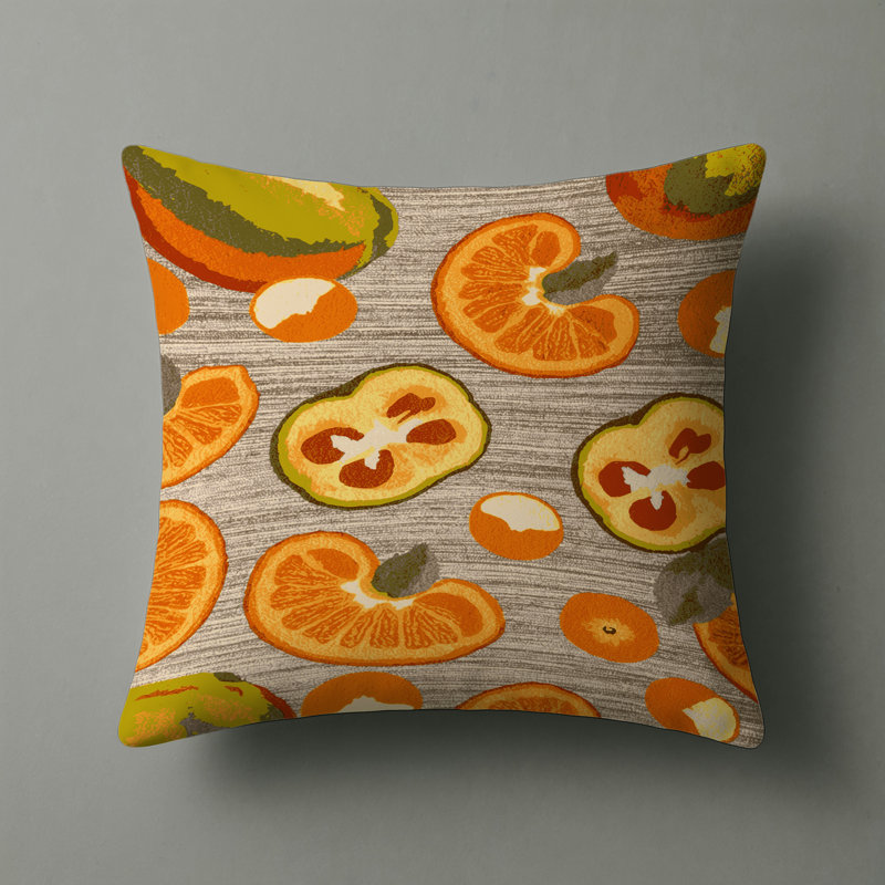 Indoor and Outdoor Throw Pillow, Square 16", Kumquat