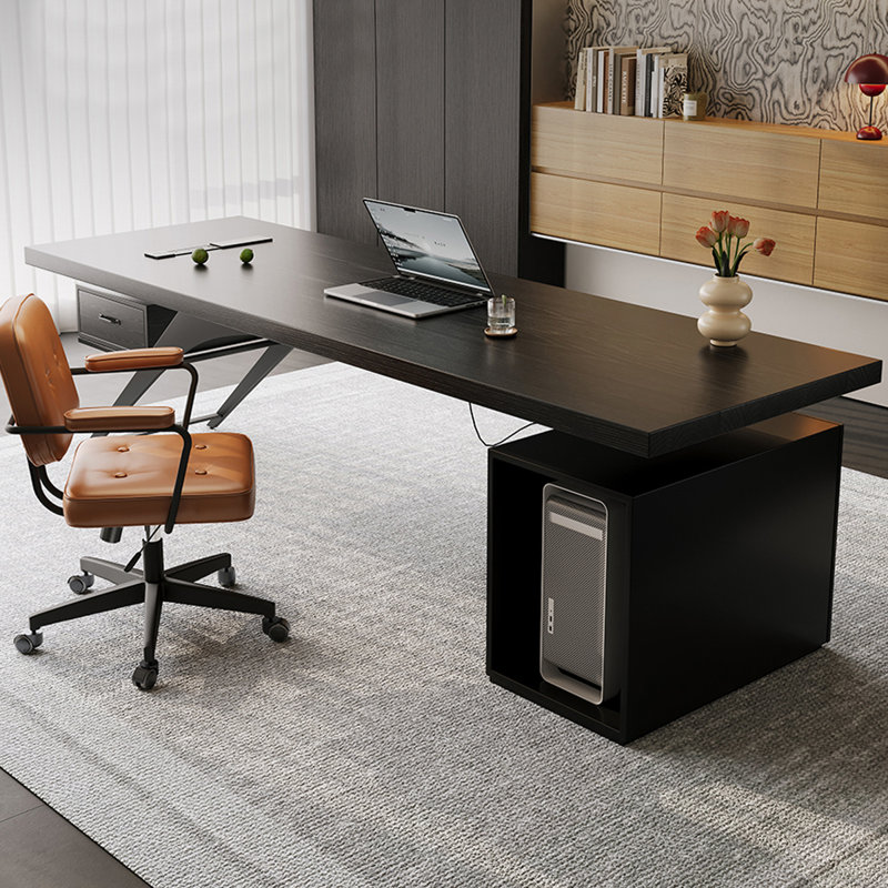 Black Rectangular Solid Wood with 1 drawers writing desk, Computer desk