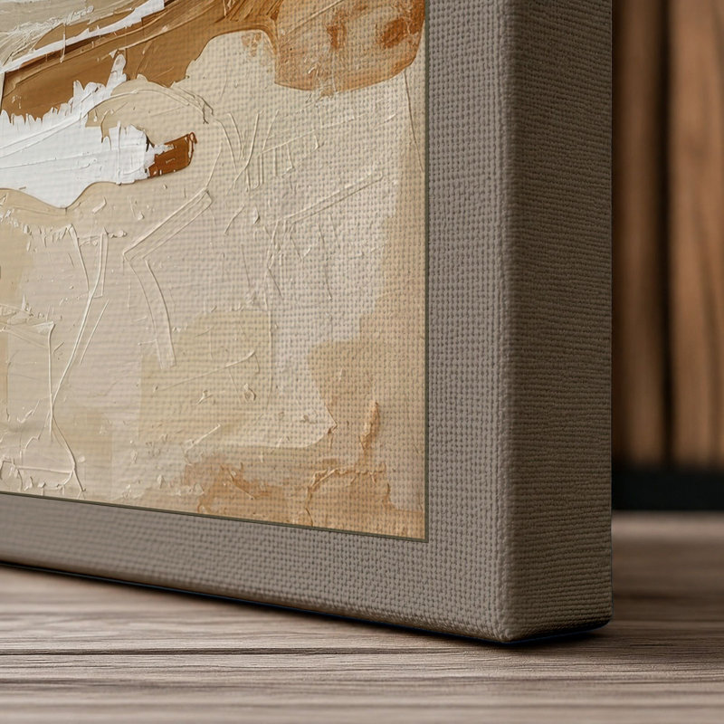 Layered Horizons Scandinavian - Wrapped Canvas, 30x20 - 76.2 x 50.8 cm, Taupe Border