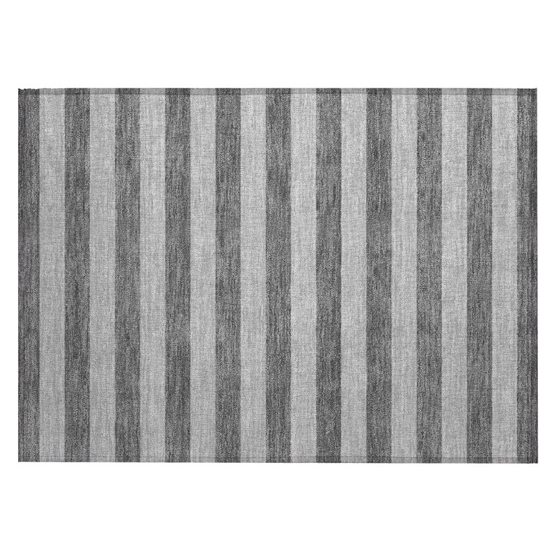 Tapis intérieur antidérapant à rayures grises et blanches 2 pi x 3 pi