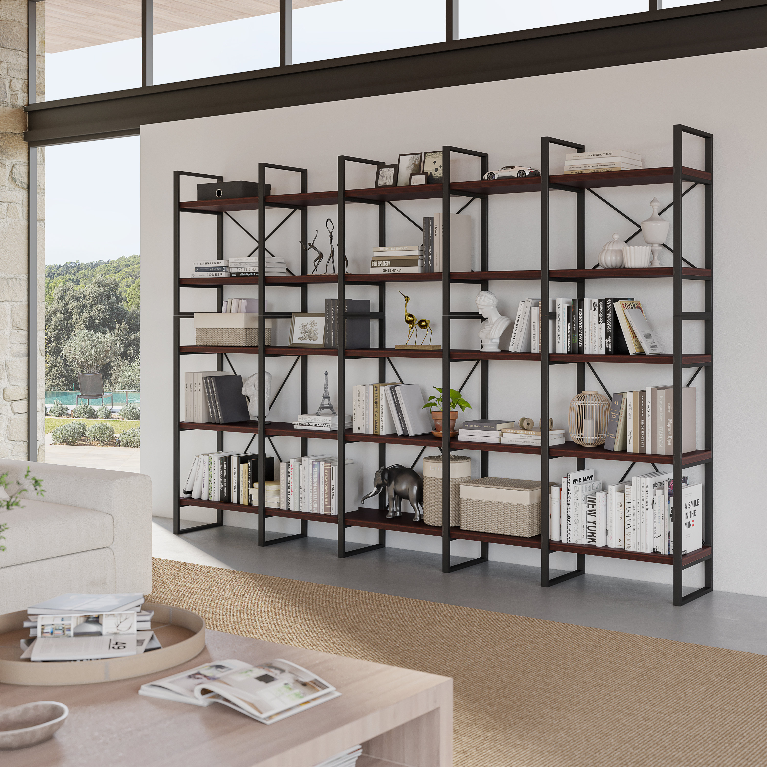 17 Stories Lotus Home 5-tier Large Size Dark Walnut Colour Display