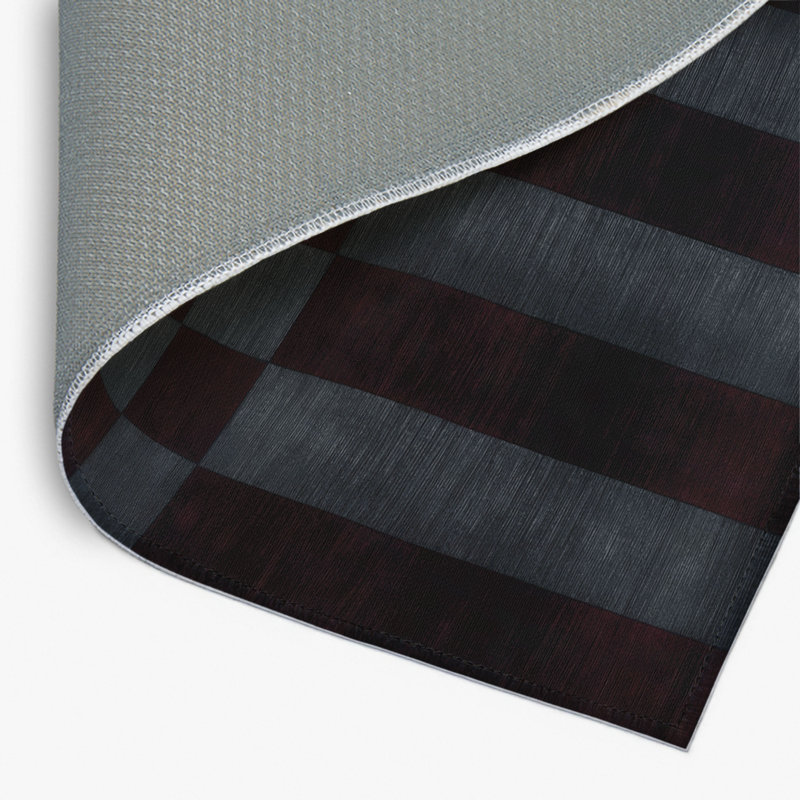 Tapis intérieur / extérieur noir à carreaux, Rectangulaire 2 pi x 3 pi