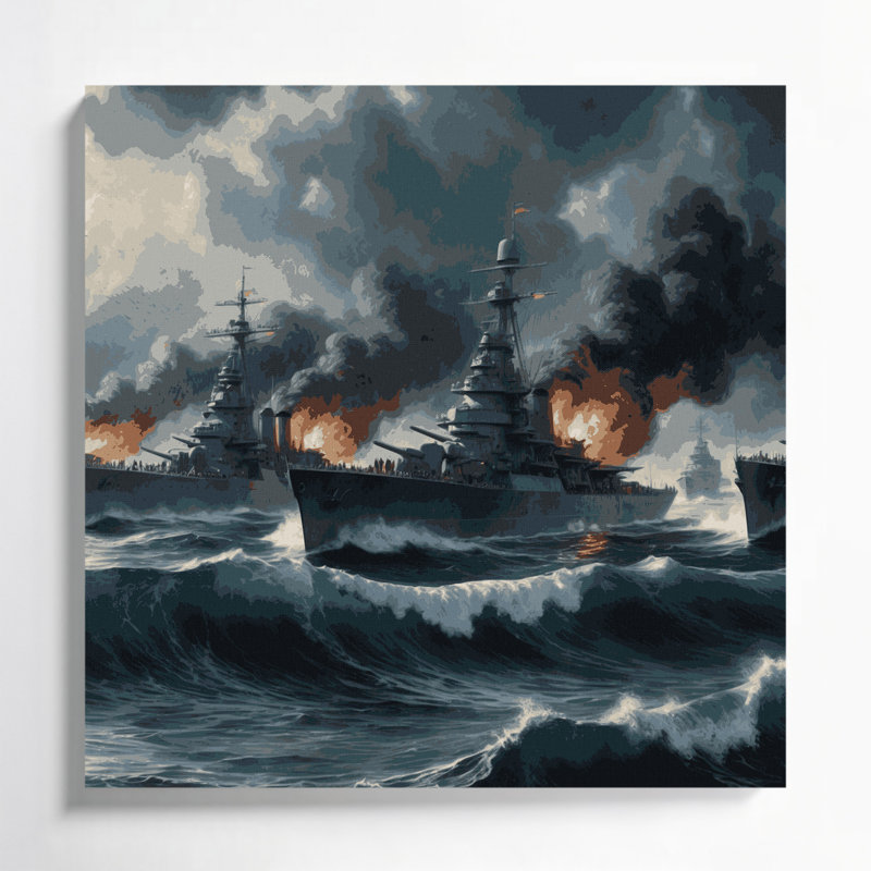 Art mural sur toile bleu, H 16 po x l 16 po