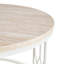 Table basse ronde avec texture effet pierre, diamètre de 27,5 pouces, finition blanche et aspect bois-129759358
