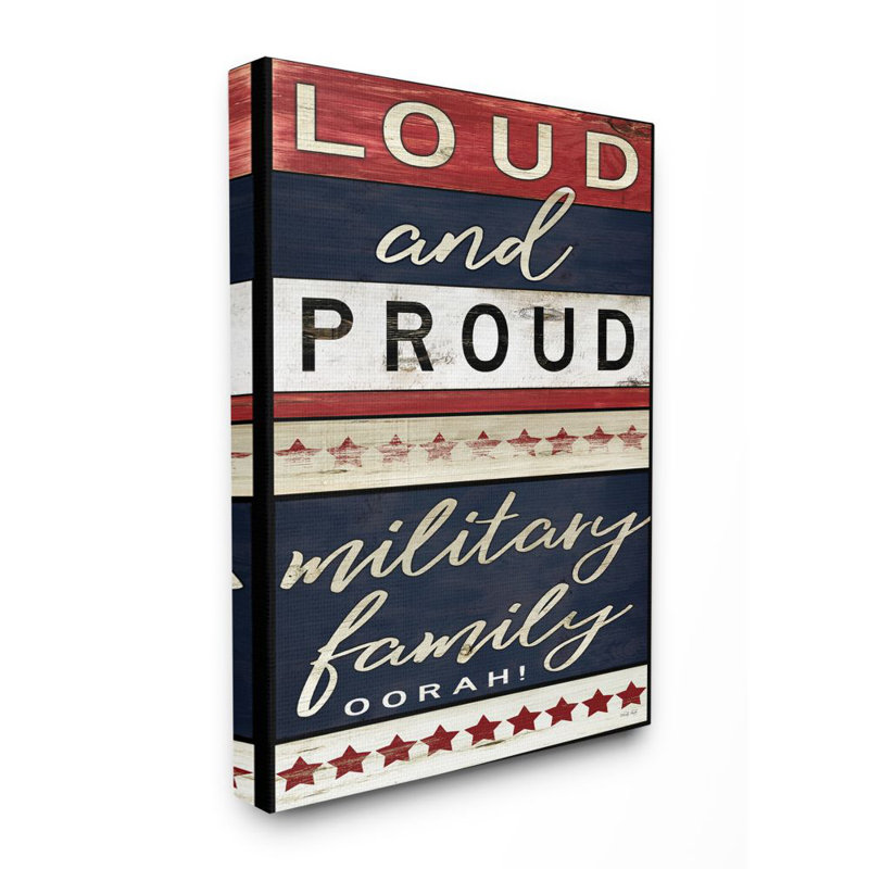 «Americana Sign Military Family» par Cindy Jacobs - impression d'art textuel, Toile tendue, H 30 po x l 24 po x 1,5 po