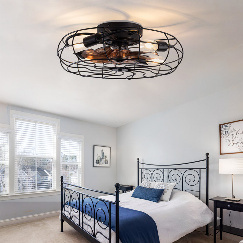 Ventilateur de plafond 19 pouces avec moteur à courant continu réversible à 8 vitesses et 8 pales pour chambre à coucher