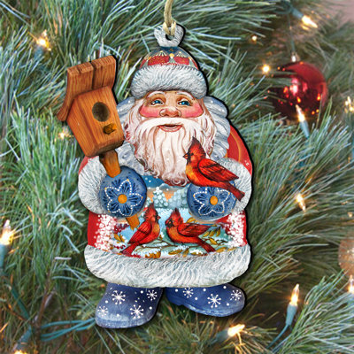 5'' Handmade Wood Shatterproof Hanging Figurine Ornament