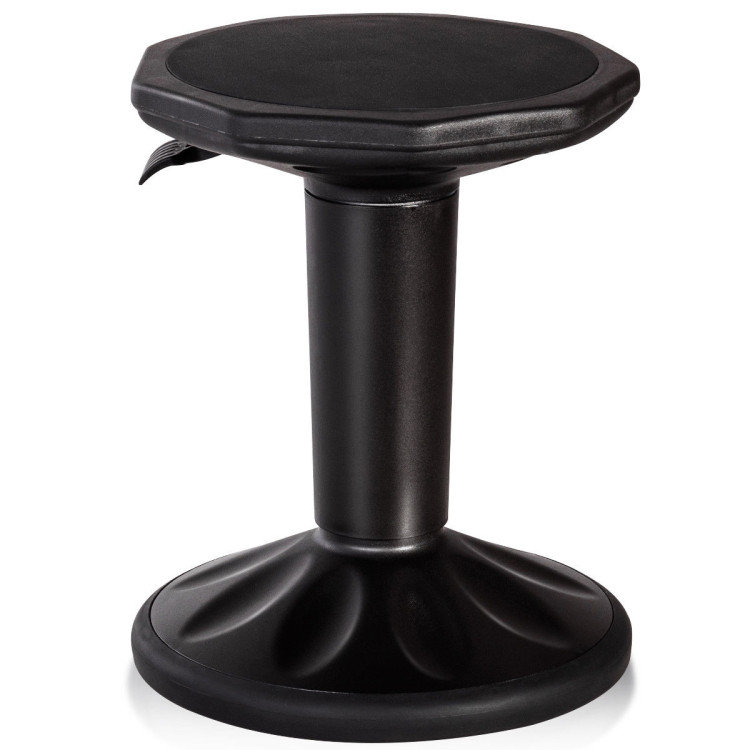 Tabouret oscillant à hauteur réglable pour apprentissage actif, idéal pour les bureaux assis-debout., Noir, Noir