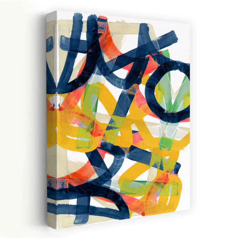 Art contemporain abstrait géométrique audacieux, H 18 po x l 12 po