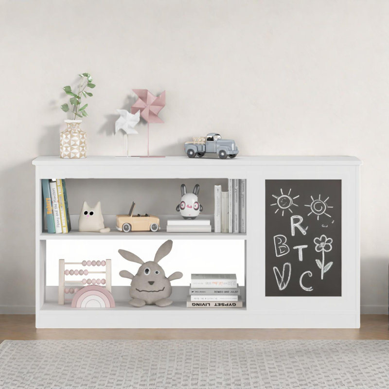 Modern Kids Bookshelf and Toy Storage with Chalkboard