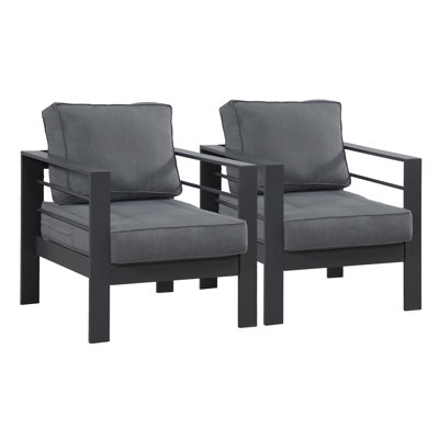 Chaise de patio en aluminium 2 pièces