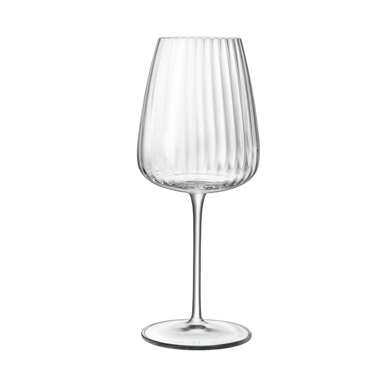 Optica Ribbed Clear Crystal Red Wine Glass Set of 4