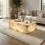 Table basse rectangulaire en marbre naturel - Luxe moderne avec lumière DEL à intensité variable-2140864172