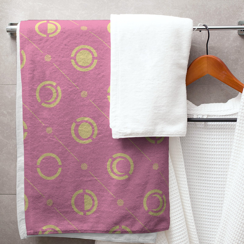 Serviette de bain Classic, Rose foncé / Jaune