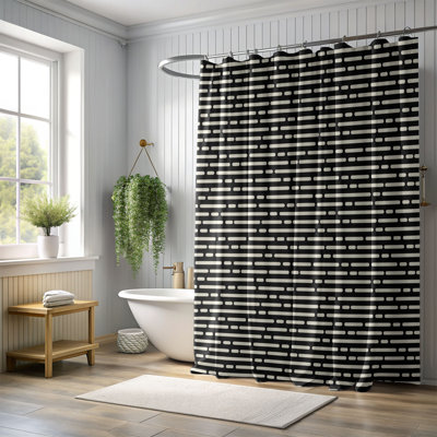 Rideau de douche beige à rayures de qualité supérieure