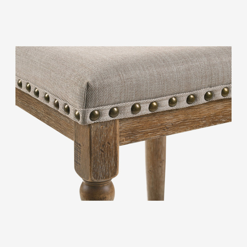 Tabouret à hauteur de comptoir en tissu beige Farsiris