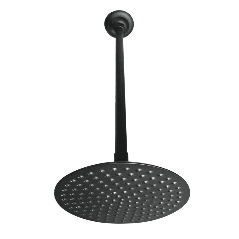 Kingston Brass Shower Scape 7-3/4-Inch Round Raindrop Brass Shower Head with 17-Inch Ceiling Mount Shower Arm, Brushed Nickel