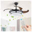 Ventilateur de plafond 42 "rétractable avec lumière - Ventilateur de lustre moderne à DEL, télécommande à 6 vitesses et éclairage à intensité variable pour le salon