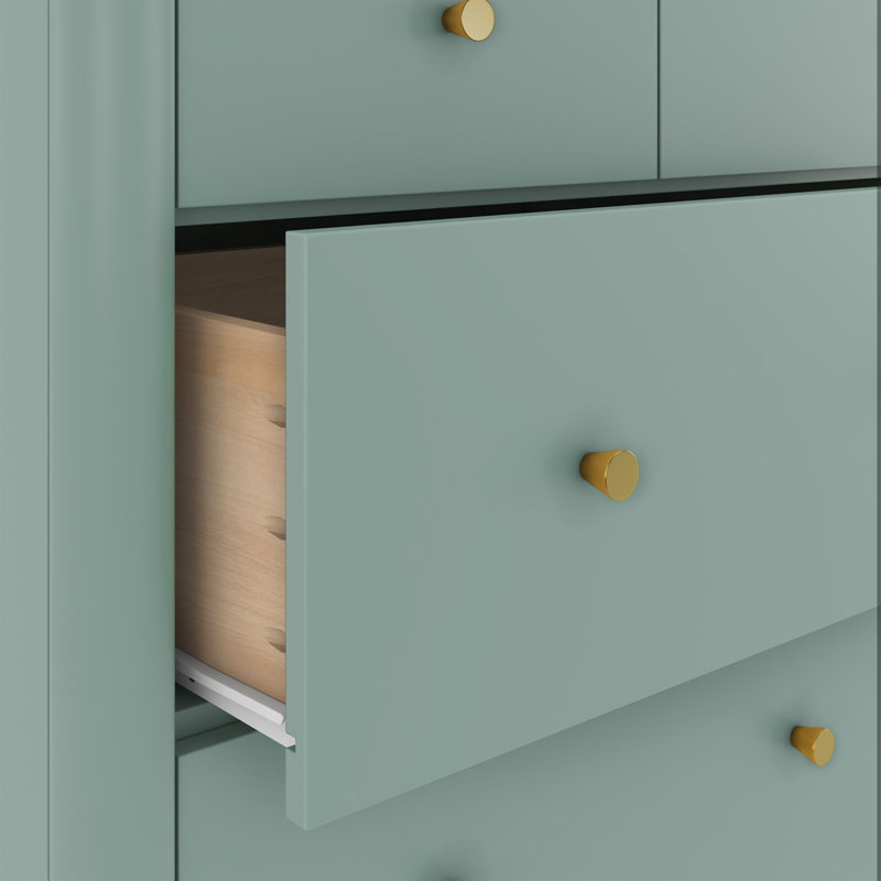 Commode 7 tiroirs Sutton, vert pré, Vert pré