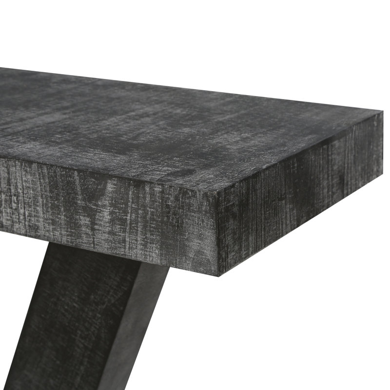 60 Inches Vintage Distressed Wood Entryway Bench With 2-Tier Solid Wood Veneer Storage Cabinet, Rustic Wide Design For Hallway, Living Room & Behind Sofa, Antique Black