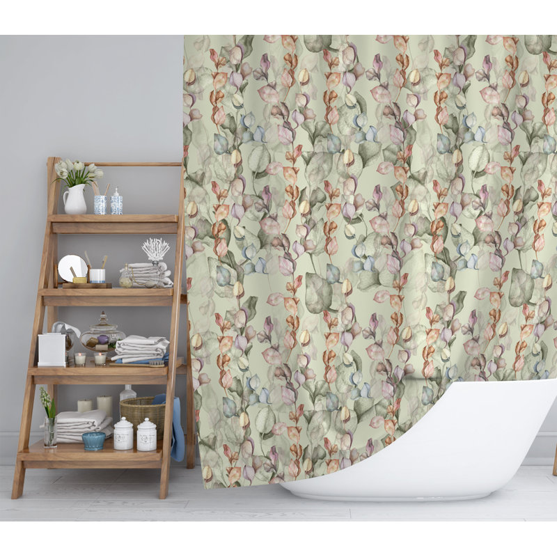 Adiela Floral Shower Curtain, 83" H x 70" W