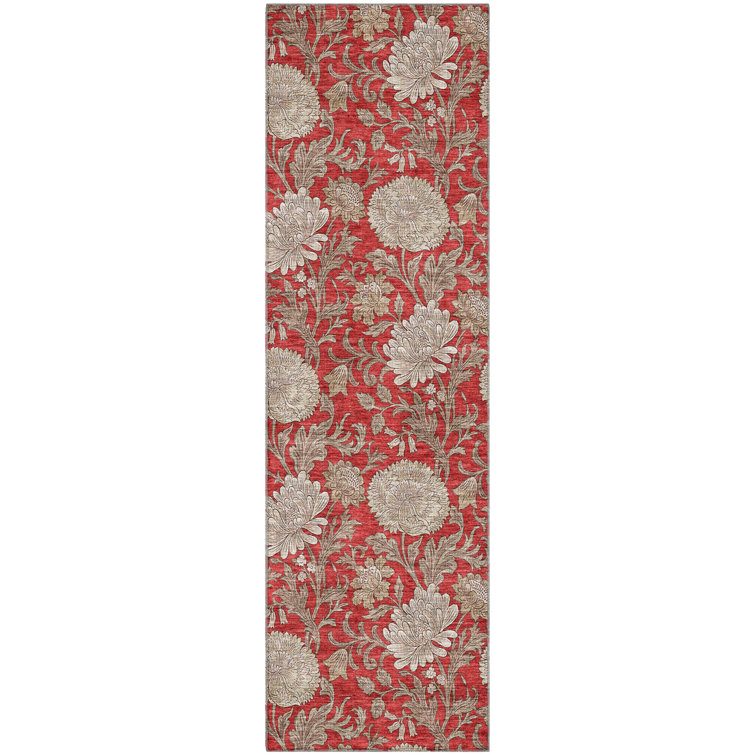 Premium Machine Washable Prisco Red Rug