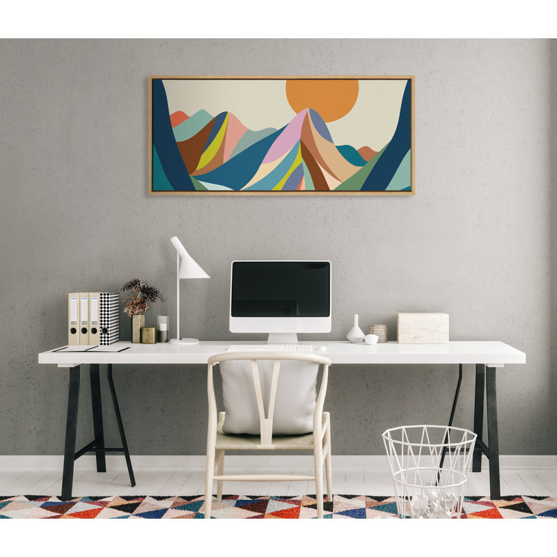 «Mountains Crop» par Rachel Lee, 3 oiseaux, reproduction d'art sur toile encadrée