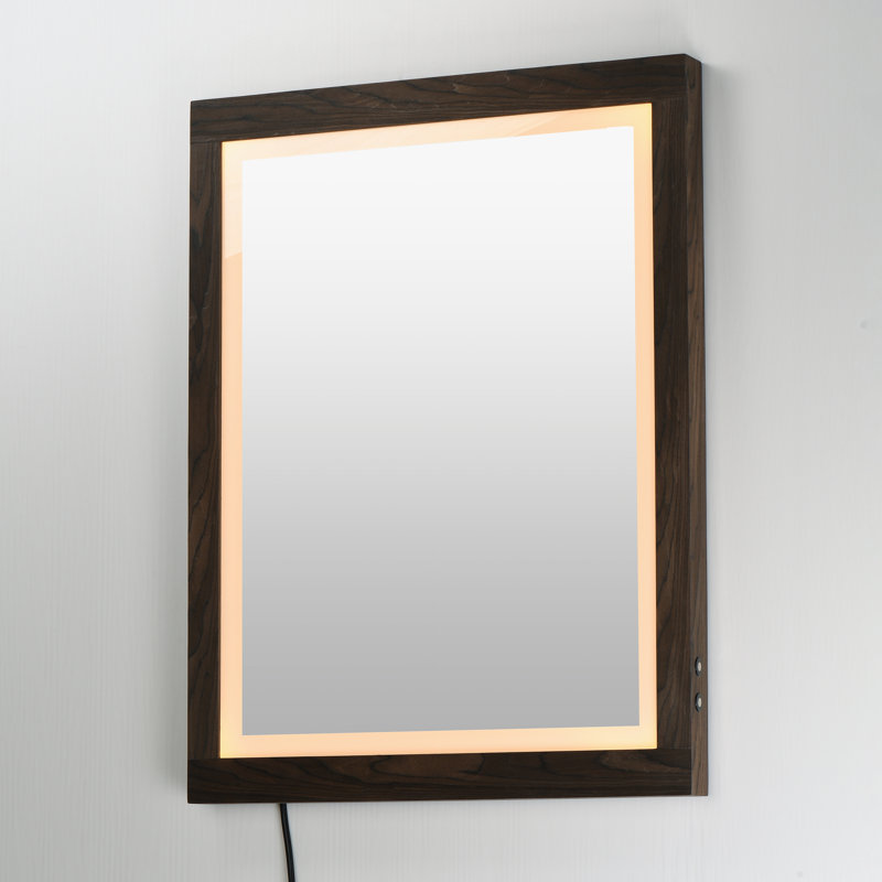 Sawyer-LED Mirror, 36" x 24", Brown