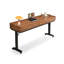 Table d'appoint rectangulaire en bois manufacturé brun noyer et noir et acier-729921404