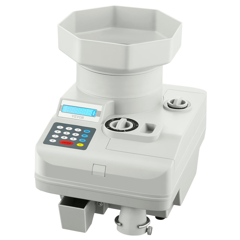 Coin Counter Professional Coin Sorter LED Display Holds up to 11000 Coins