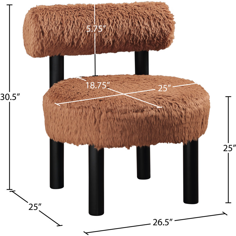 Fauteuil d'appoint rembourré Ambre, Tissu de peau de vache selle vegan, Noir, noir, noir, noir