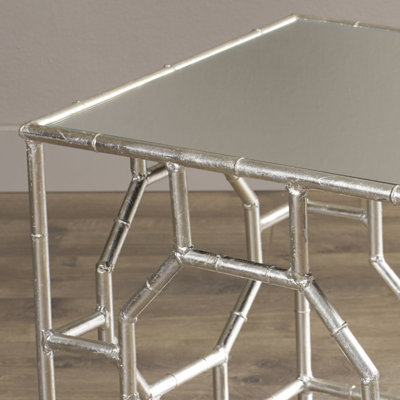 Oxendine Mirrored Glass Top End Table