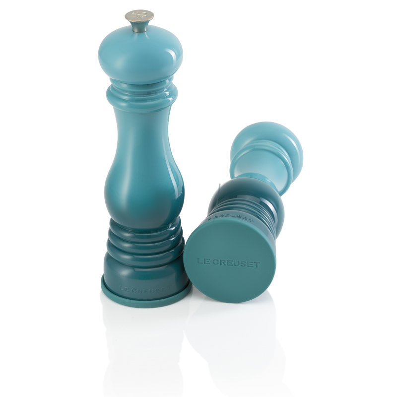 Le Creuset Silicone Set of 2 Salt and Pepper Mill Caps, Caribbean