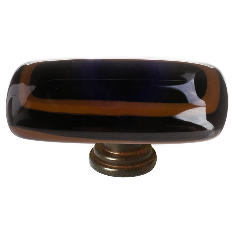 Stratum Rectangular Knob, Woodland/Black, Oil Rubbed Bronze