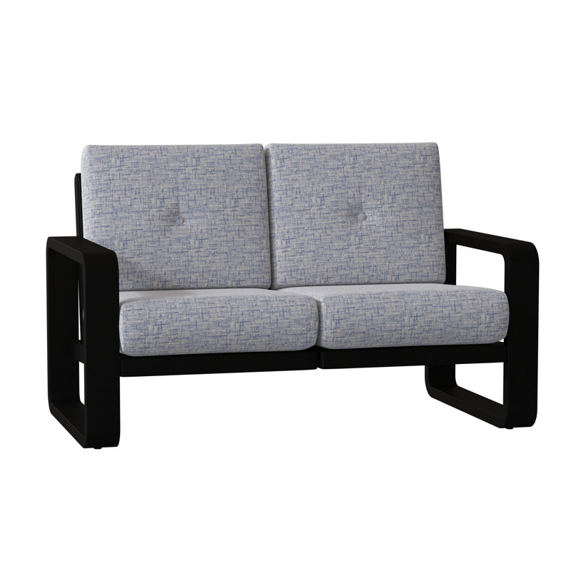 Vale Outdoor 2 - Seat Loveseat, Canvas Bird's Eye Sunbrella® Canvas, Textured Black