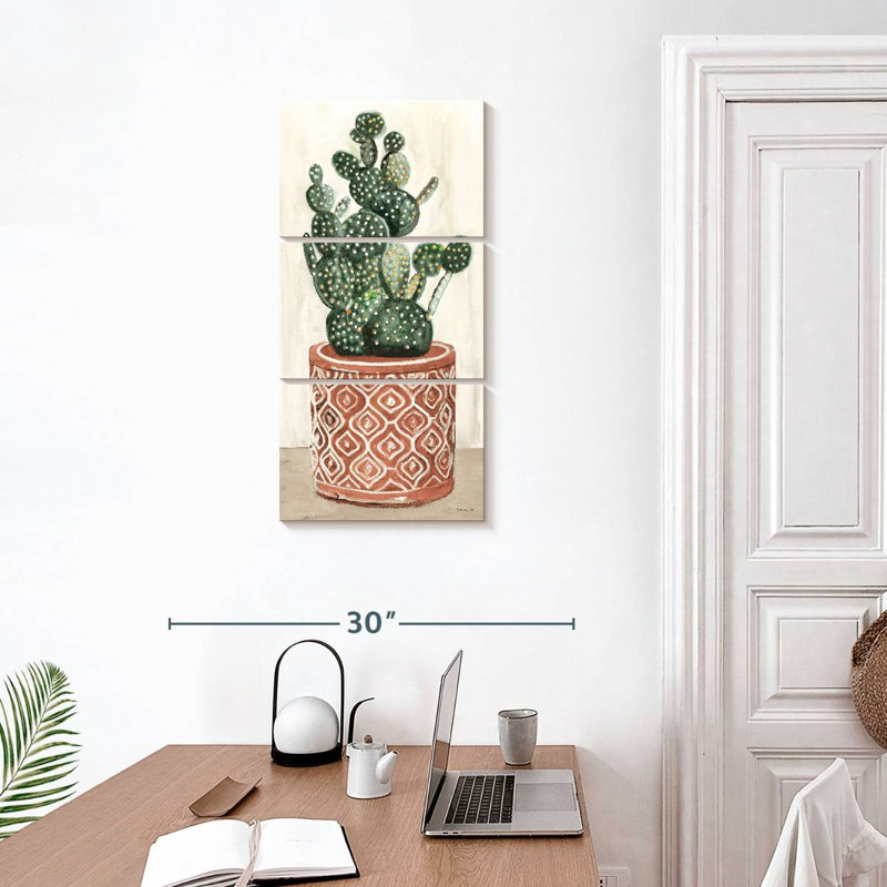 Cactus en pot I, H 32 po x l 15 po