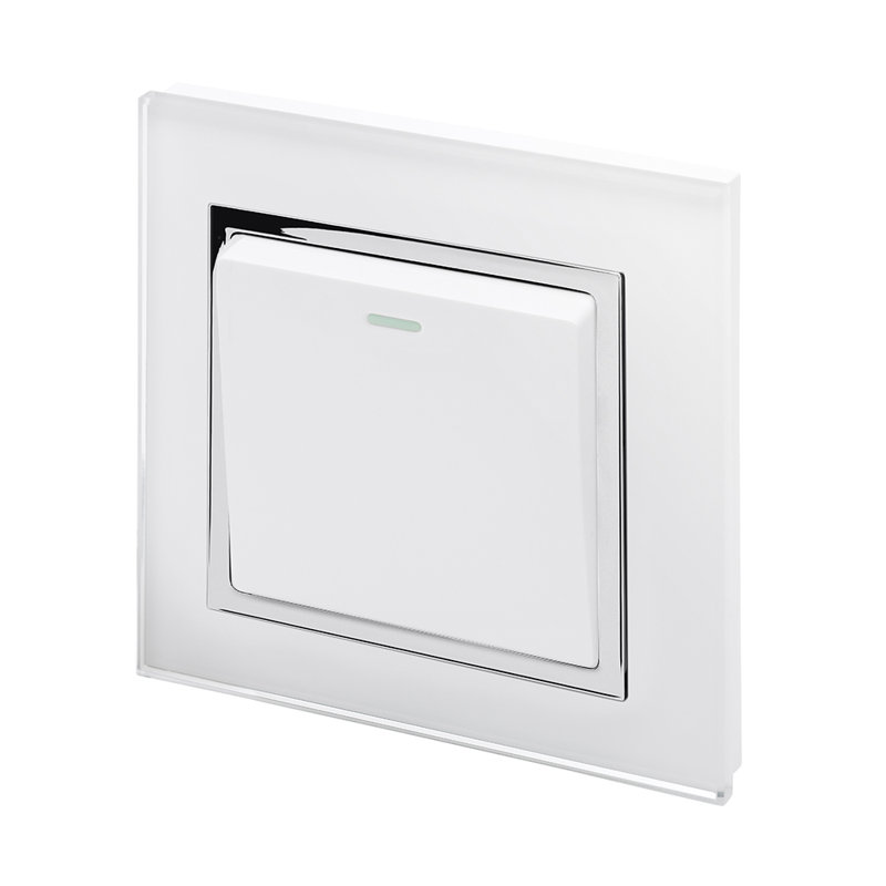 Crystal CT 1 Gang Rocker Light Switch White Intermediate, White
