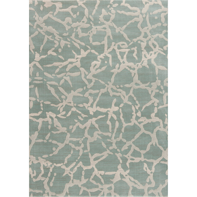 Tapis abstraite sage/crème Ferland, Rectangle 3 pi 11 po x 5 pi 7 po