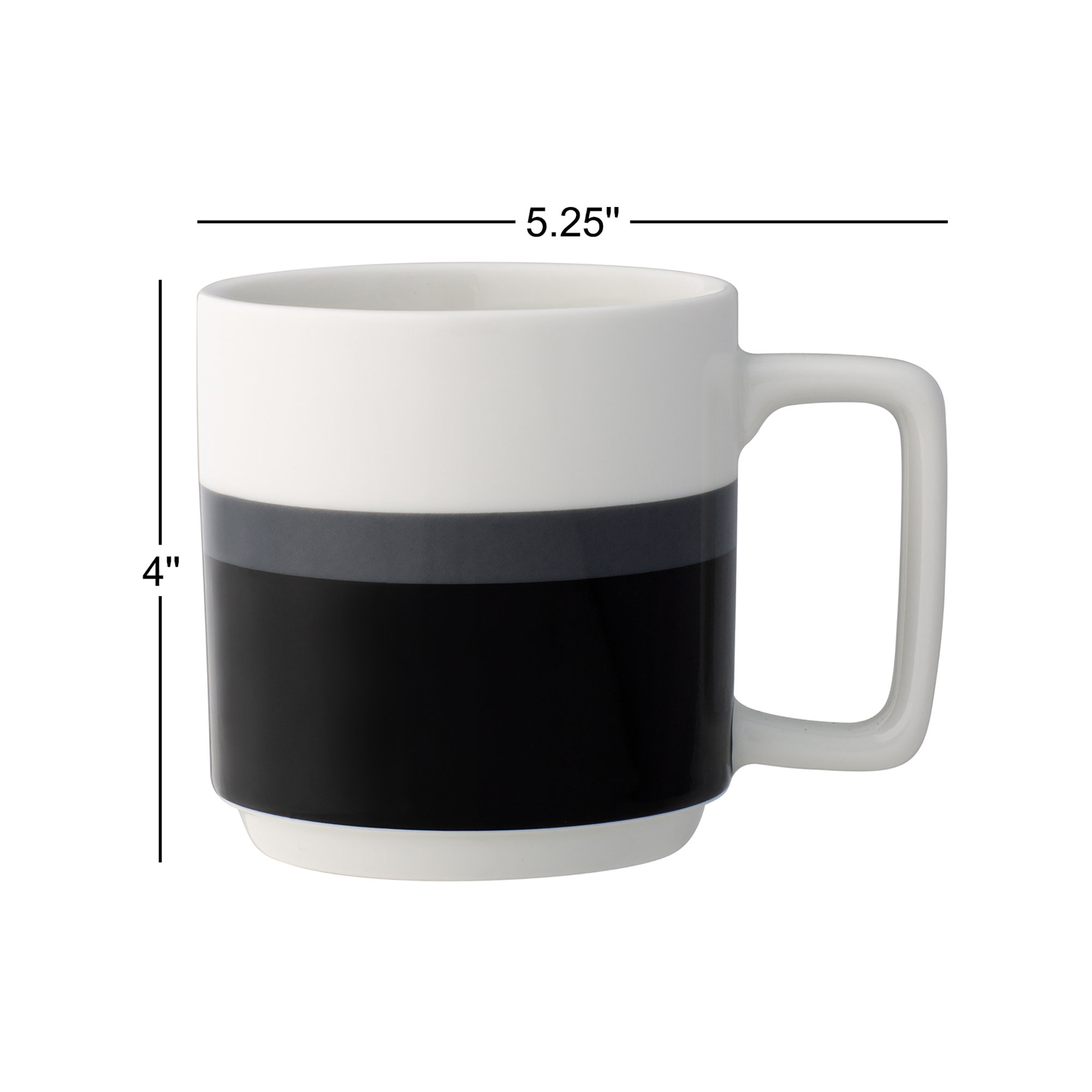 Noritake Colorstax Stripe Mugs, 16 oz., Black, 4