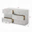 Commode de style blanc ultra moderne avec 6 tiroirs et lignes en relief