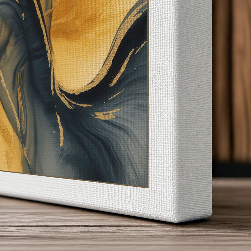 Flowing Forms Japandi - Wrapped Canvas, 36x24 - 91.4 x 61.0 cm, White Border