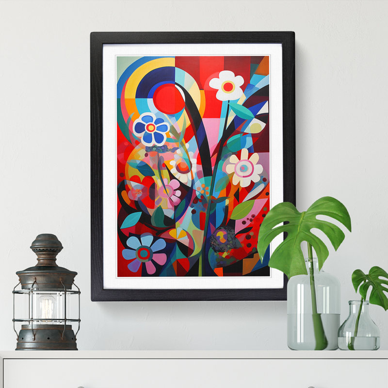 Constructivism Flowers Vol.6 - Single Picture Frame Print, 64cm H x 46cm W, Oak Framed