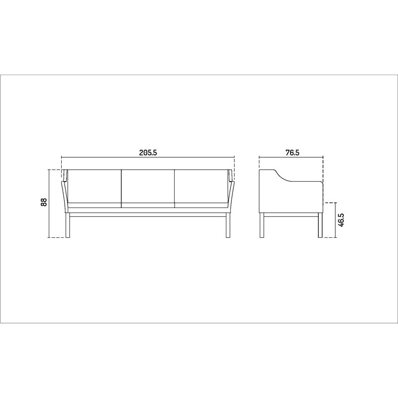 MK 46 Sofa, Black
