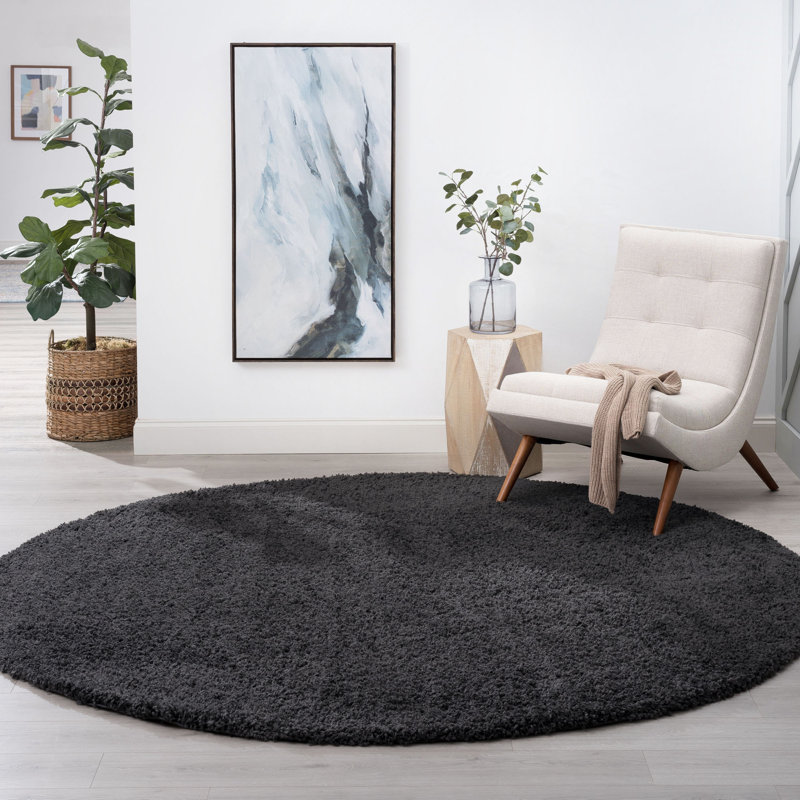 Athens Area Rug, Round 5'3", Dark Gray