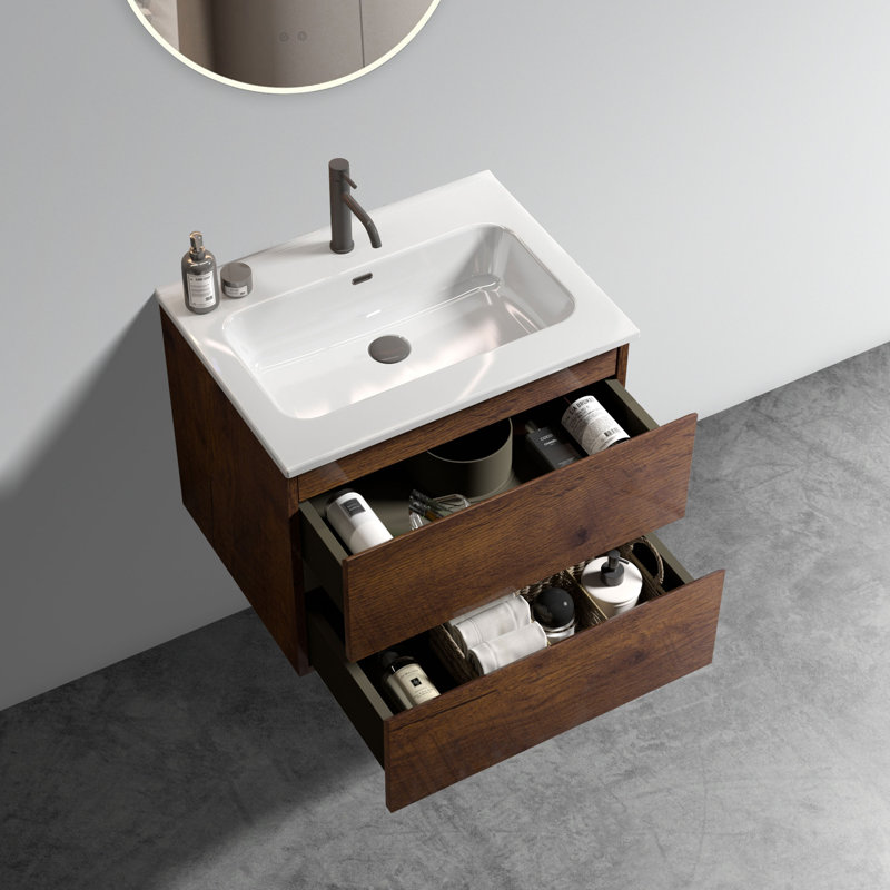 24'' Single Bathroom Vanity with Top, Wanult