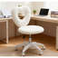 Chaise de bureau, chaise de bureau avec roues pivotantes, blanc
