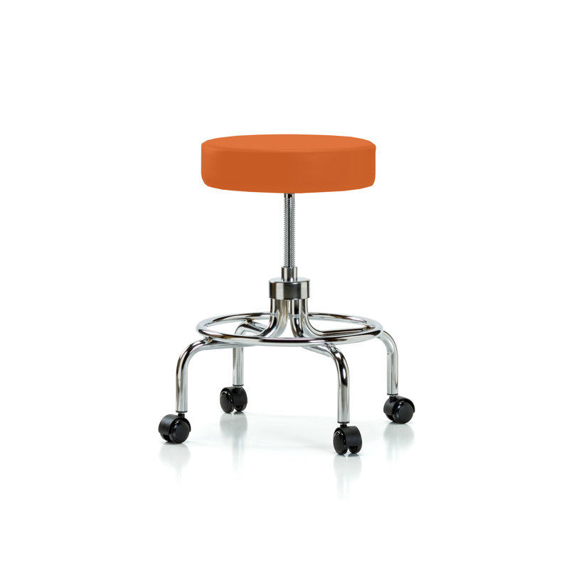 Tabouret rétro PERCH | Hauteur moyenne du banc: 18,5 à 24 po, Vinyl Orange Kist