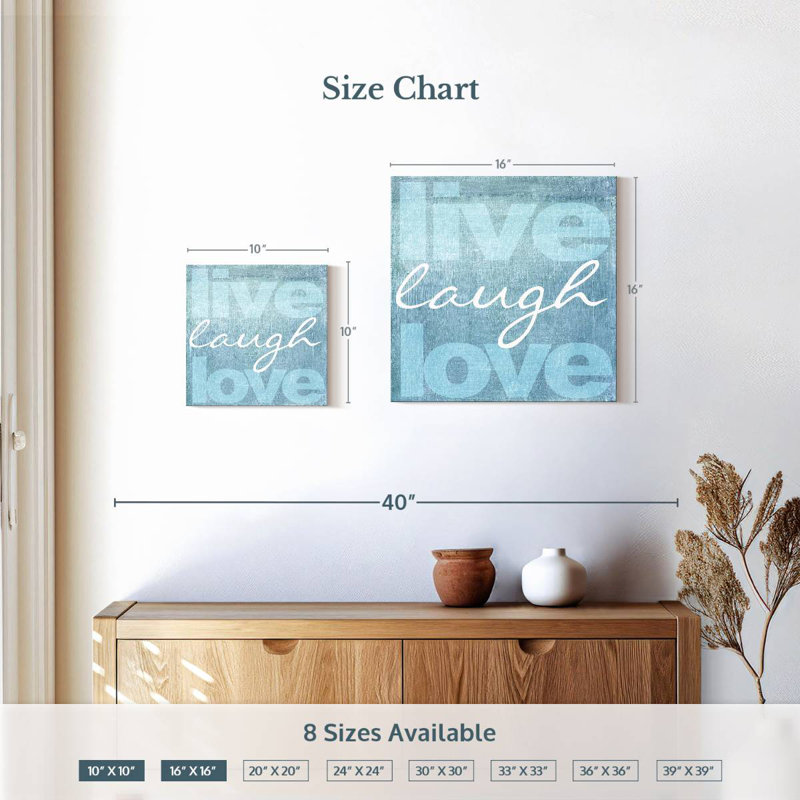 Tergel Live Laugh Love - bleu, H 16 po x l 16 po