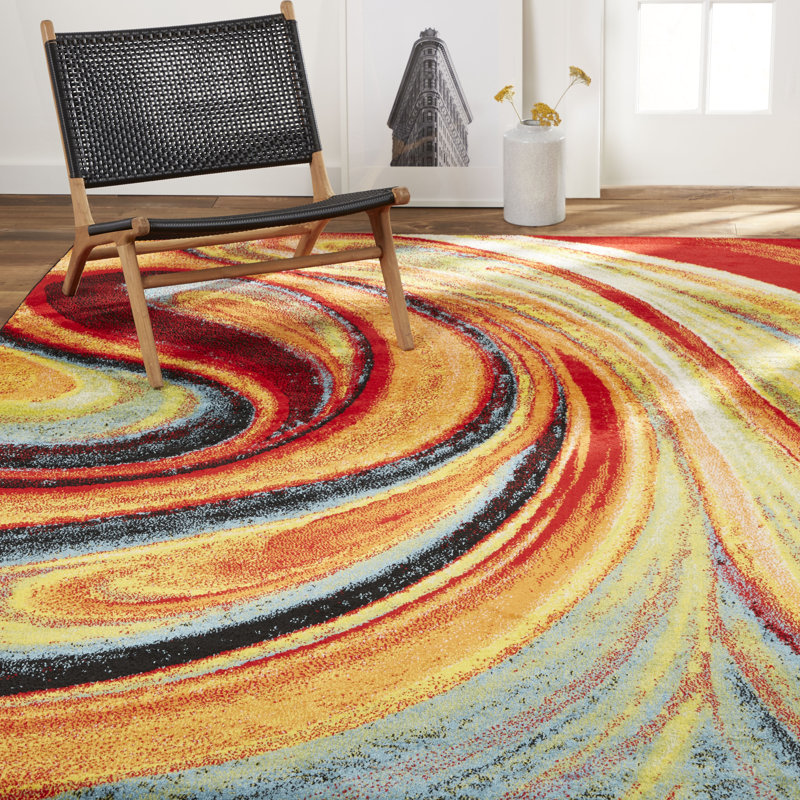 Olgethorpe Abstract Indoor Rug, Rectangle 6'6" X 9'2"